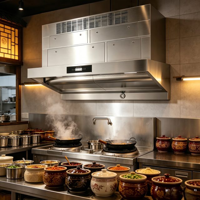 Drive-Through and Quick Service Restaurant Kitchen Exhaust: Kitchen Electrostatic Precipitator, Centrifugal Fan & Odor Removal Tower for Fryer Banks, Griddles, and the Pickup Lane